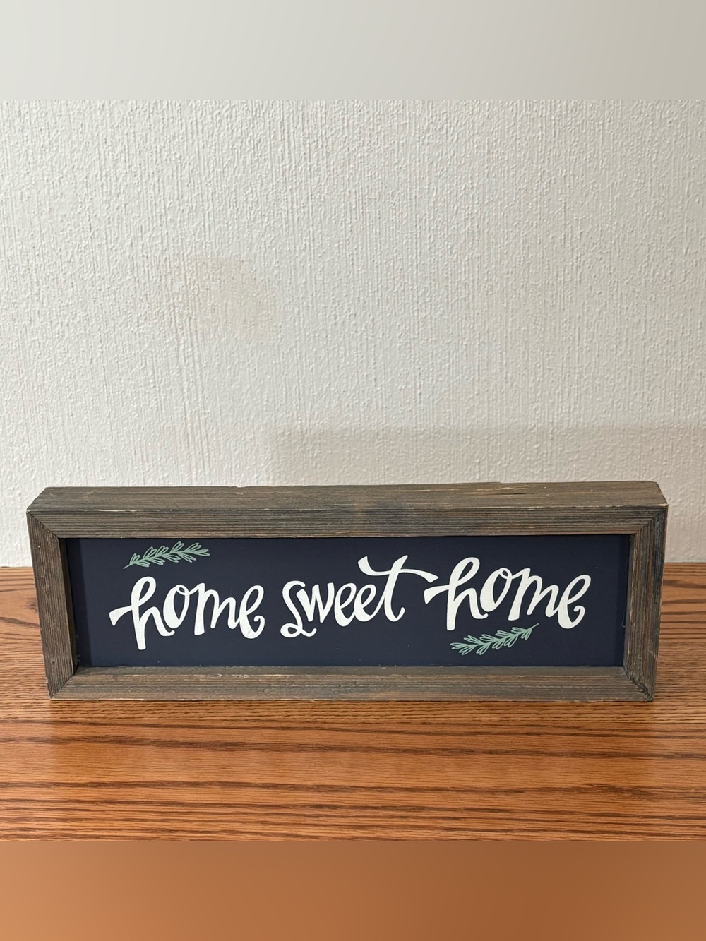 Rustic Wood "Home Sweet Home" Framed Sign Farmhouse Shelf